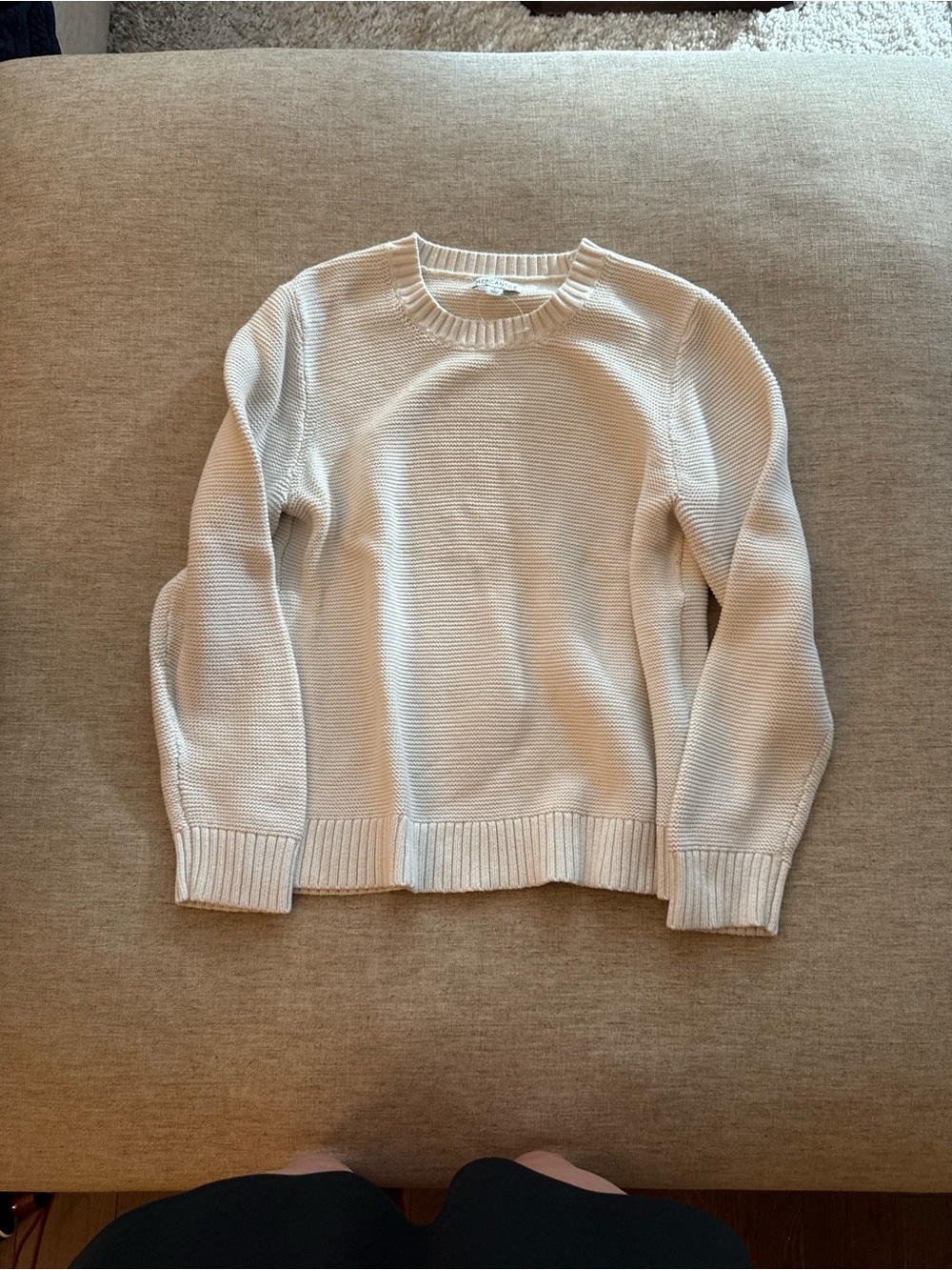 J. Crew Cream Scoop Neck Cotton Sweater